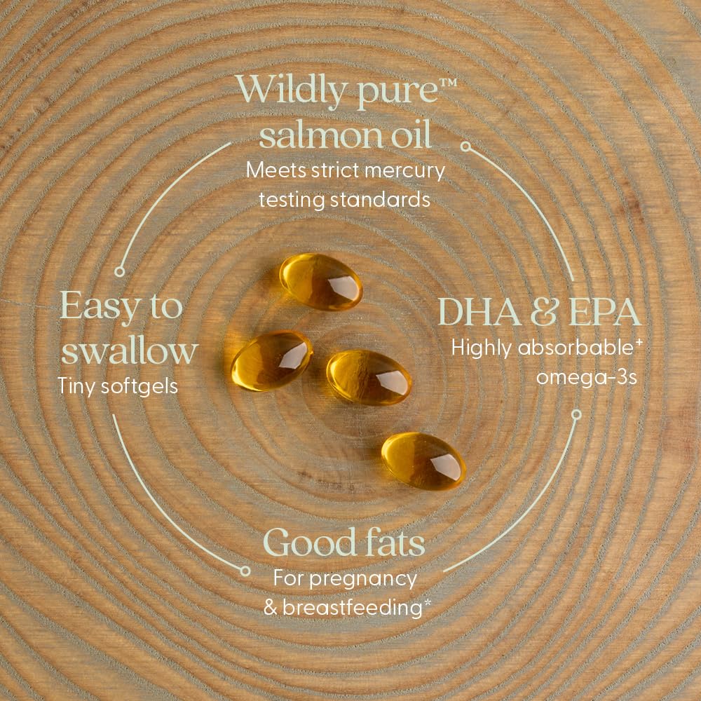 Wild Alaskan salmon oil softgels close up
