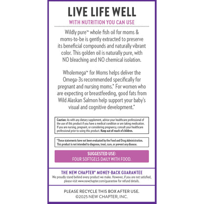New Chapter Wholemega for Moms 90 softgels box packaging