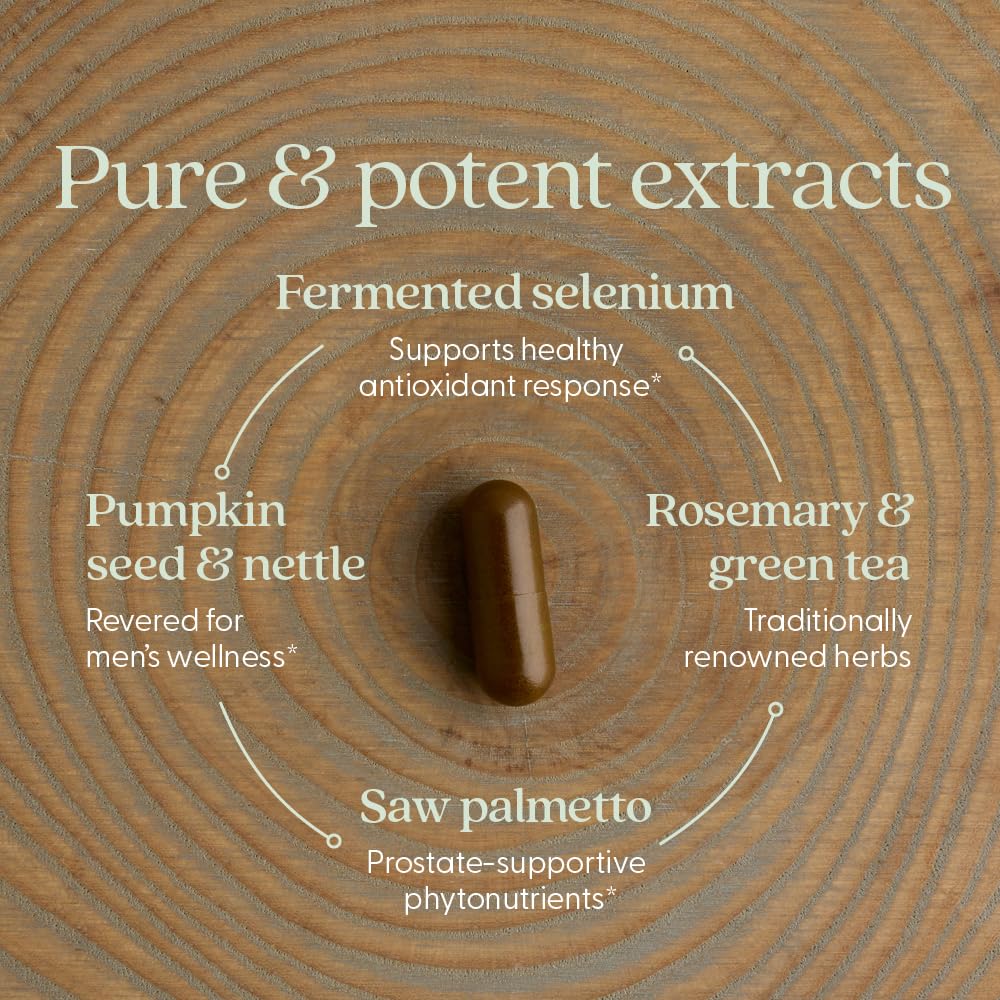 Side view of New Chapter Prostate 5LX packaging highlighting the non GMO project verified and certified gluten free seals.
