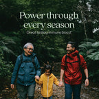 New Chapter sixty-four times concentrated elderberry supplement label for family wellness.