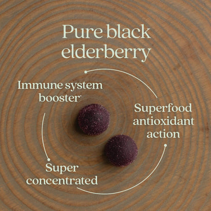 New Chapter immune support gummies side panel showing nutritional facts and dosage.