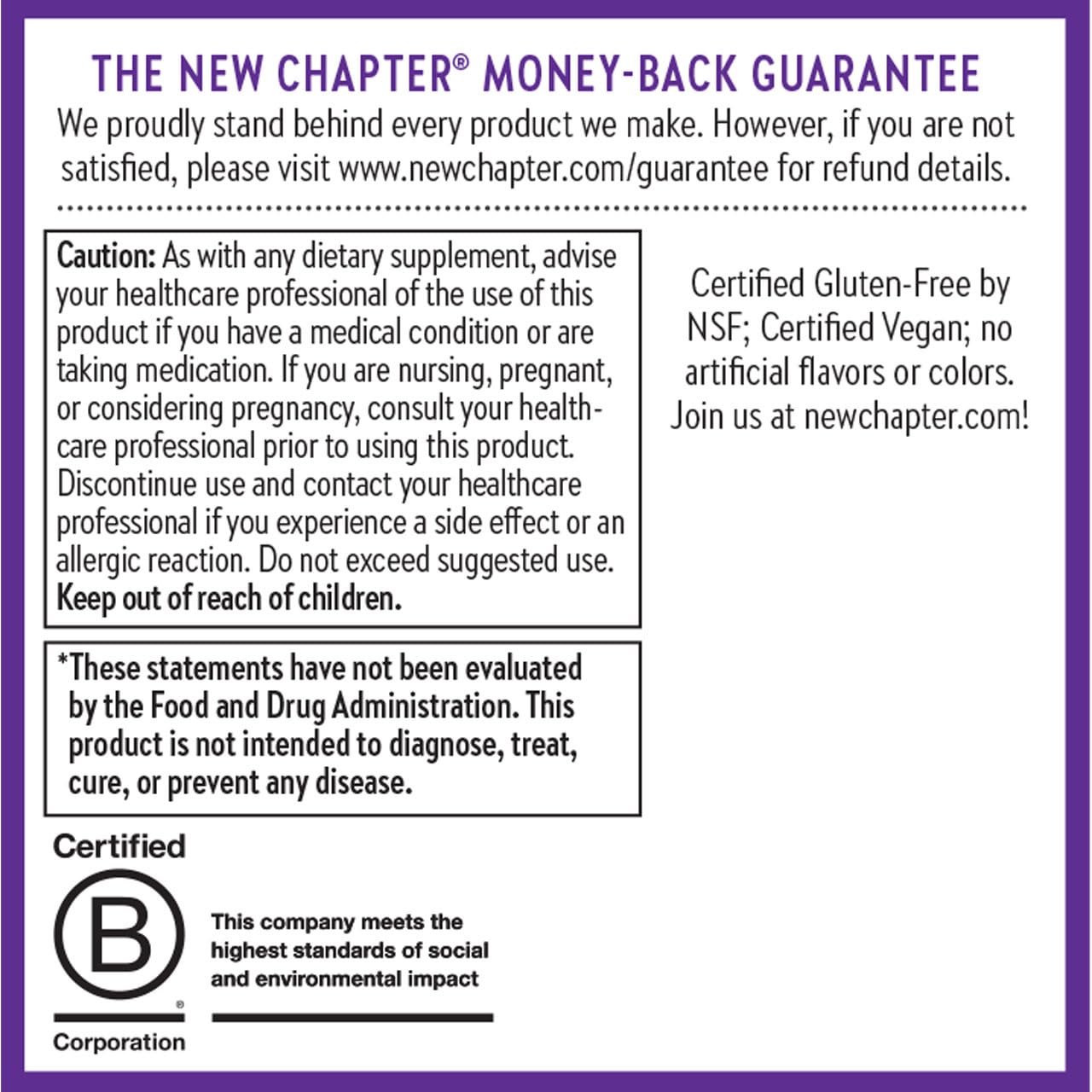 Premium New Chapter whole food elderberry dietary supplement bottle overview.