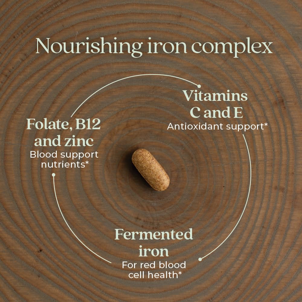 Non-constipating whole food iron supplement for blood health support
