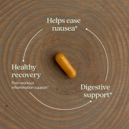 USA imported New Chapter ginger capsules for nausea relief side angle