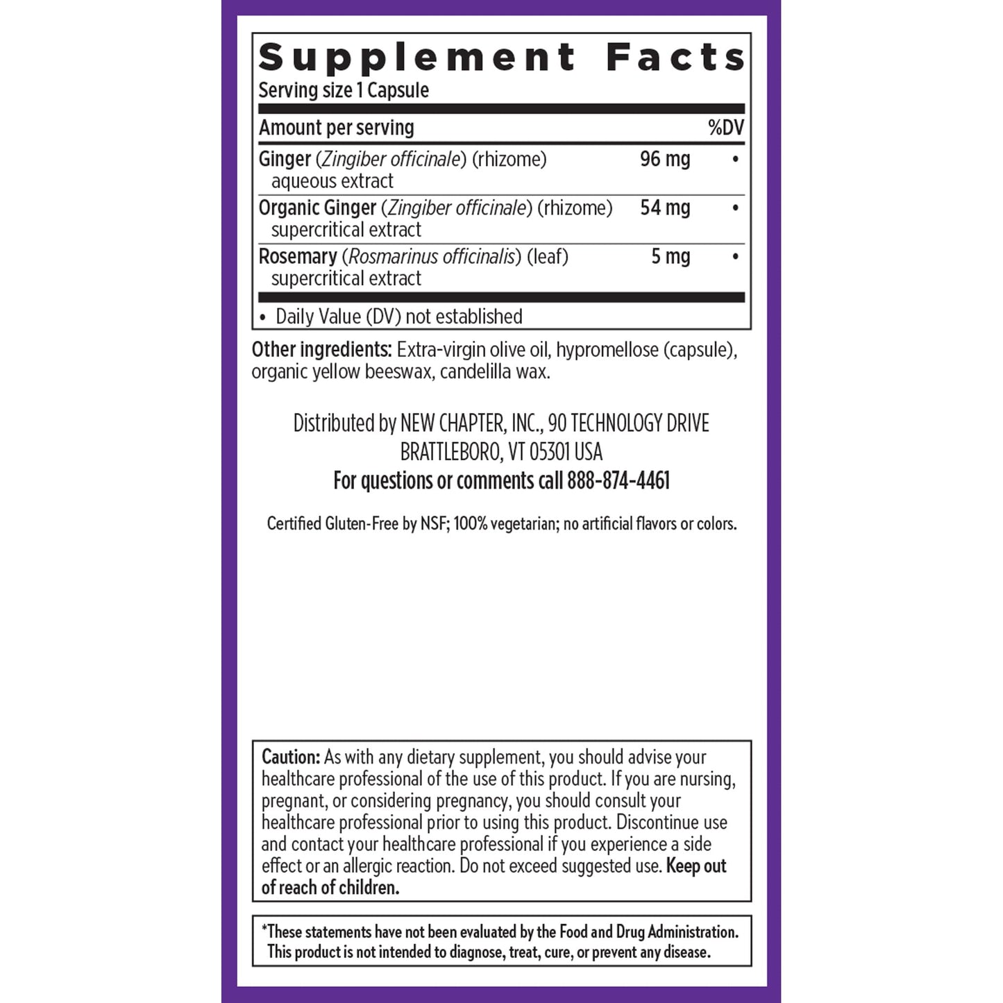 New Chapter Ginger Force herbal supplement bottle on white background