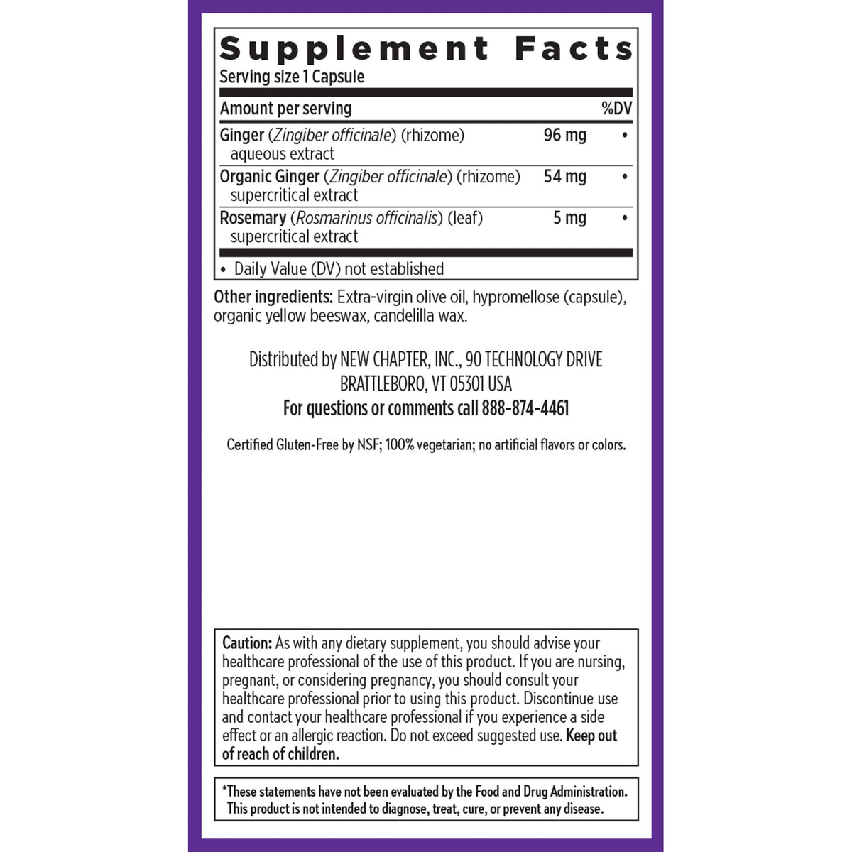 New Chapter Ginger Force herbal supplement bottle on white background