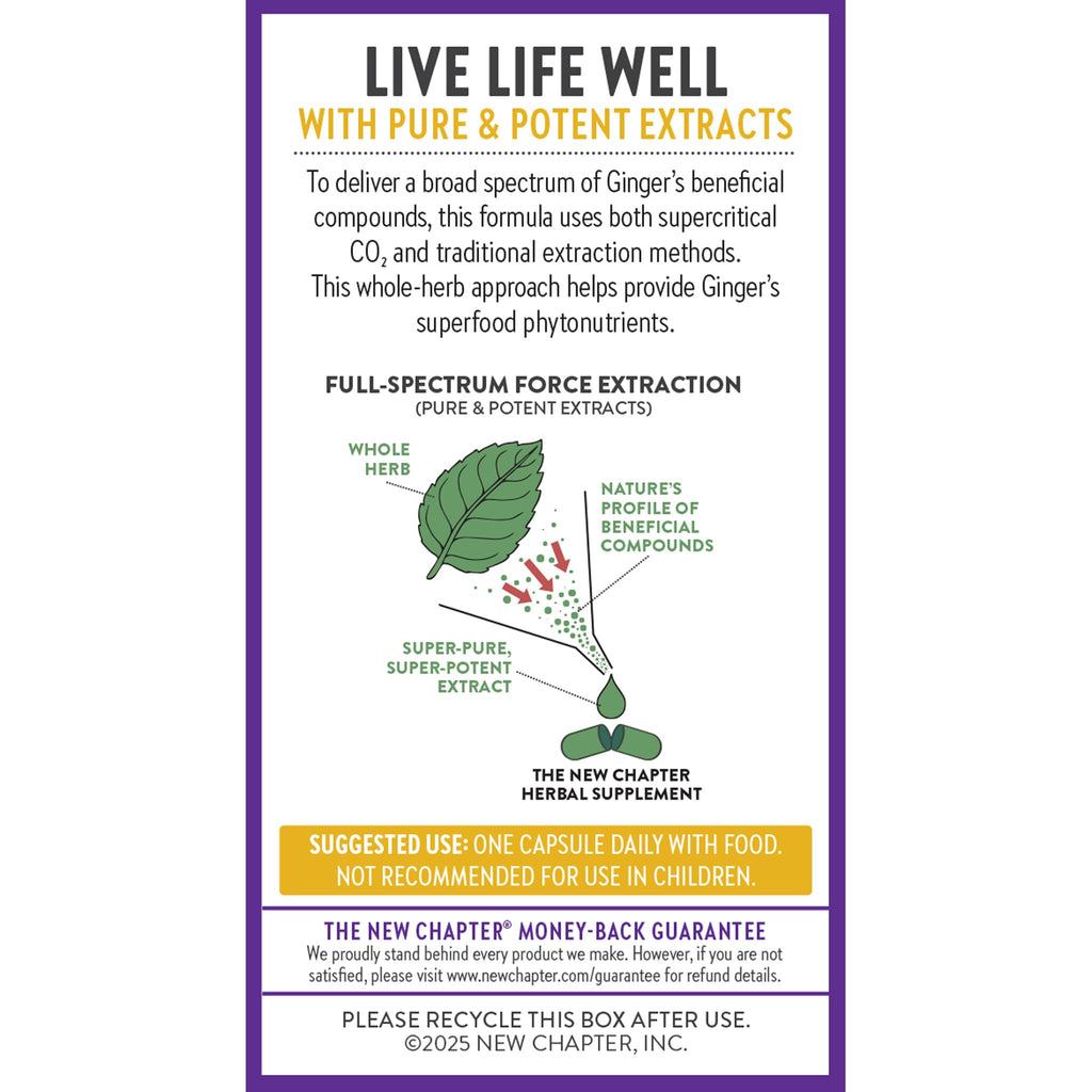 Authentic New Chapter ginger capsules for bloating and digestion relief