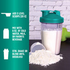 Close up view of Now Foods certified organic pea protein nutrition facts and soy free declaration