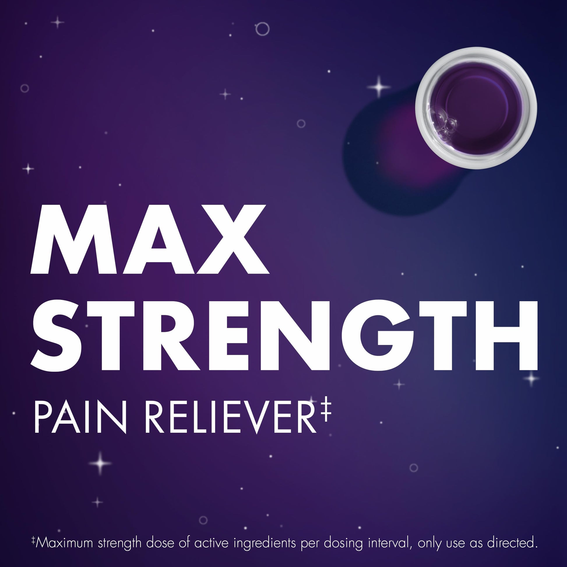 Close up of ZzzQuil Night Pain bottle label and Midnight Berry branding