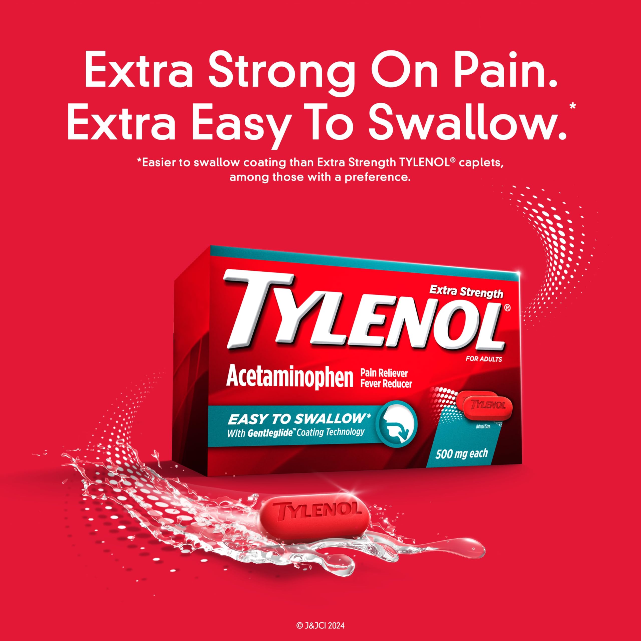 Tylenol Extra Strength 24 count bottle label details