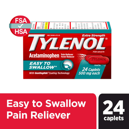 Close up of Tylenol GentleGlide coating technology text on box