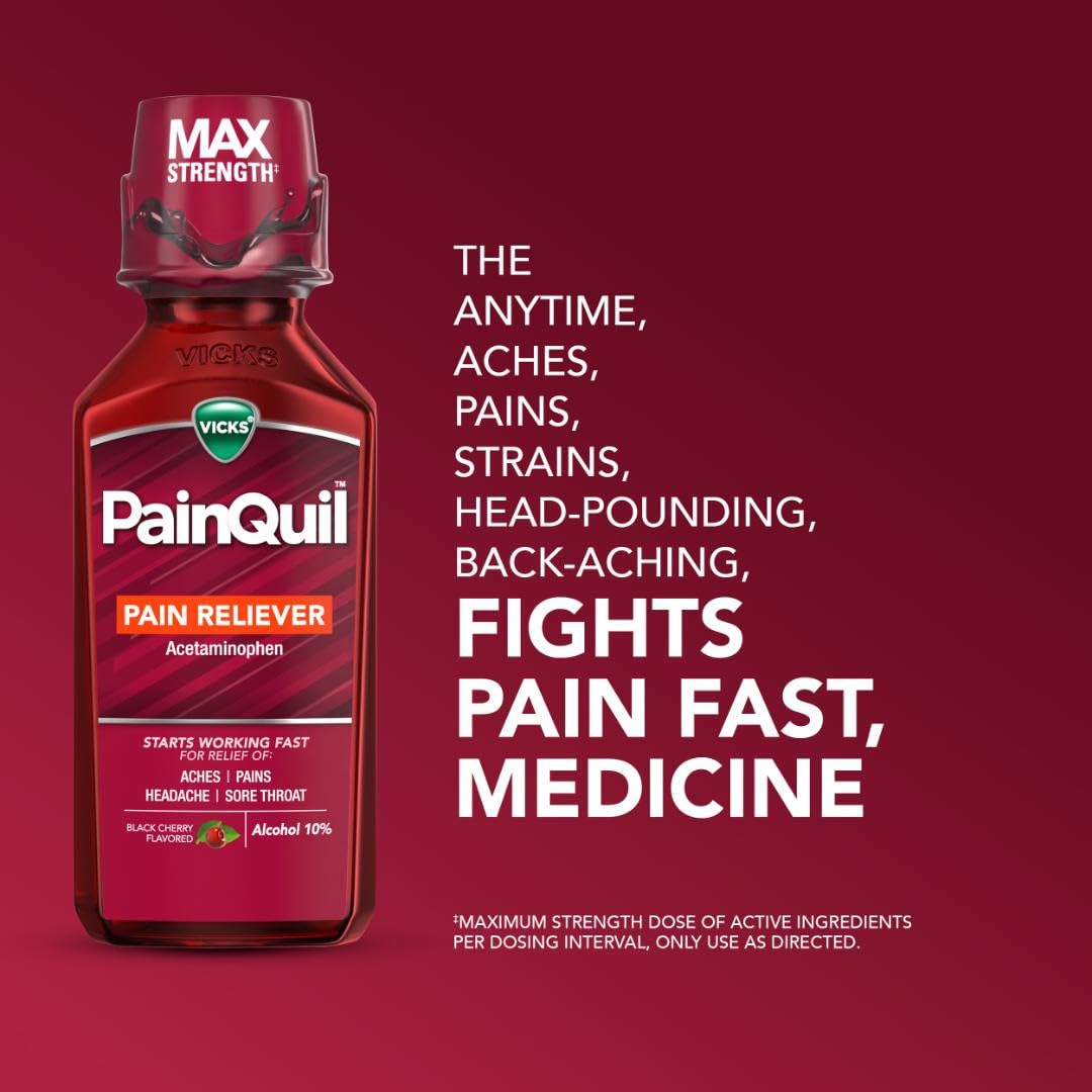 Close up of Vicks PainQuil 1000mg active ingredient label