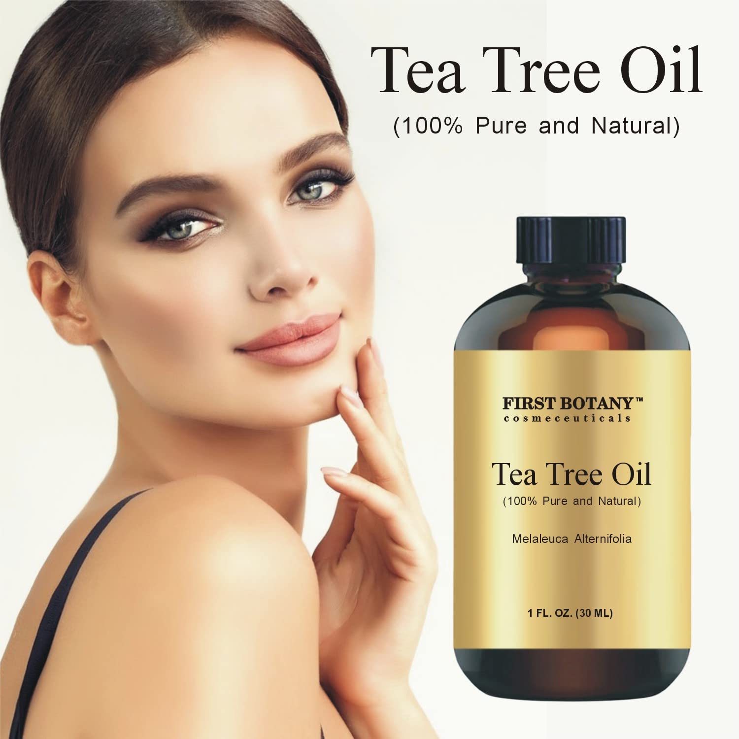 Premium Australian tea tree essential oil liquid showing clarity and authentic purity