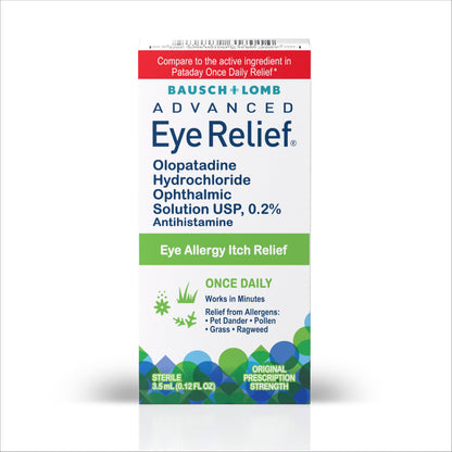 Back panel of Alaway Allergy Relief Kit showing drug facts, usage directions, and warnings.