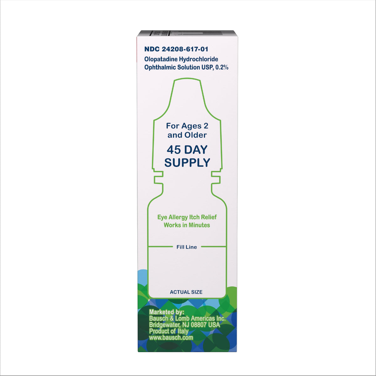 Bausch and Lomb Alaway kit packaging layout highlighting the twelve hour relief feature.