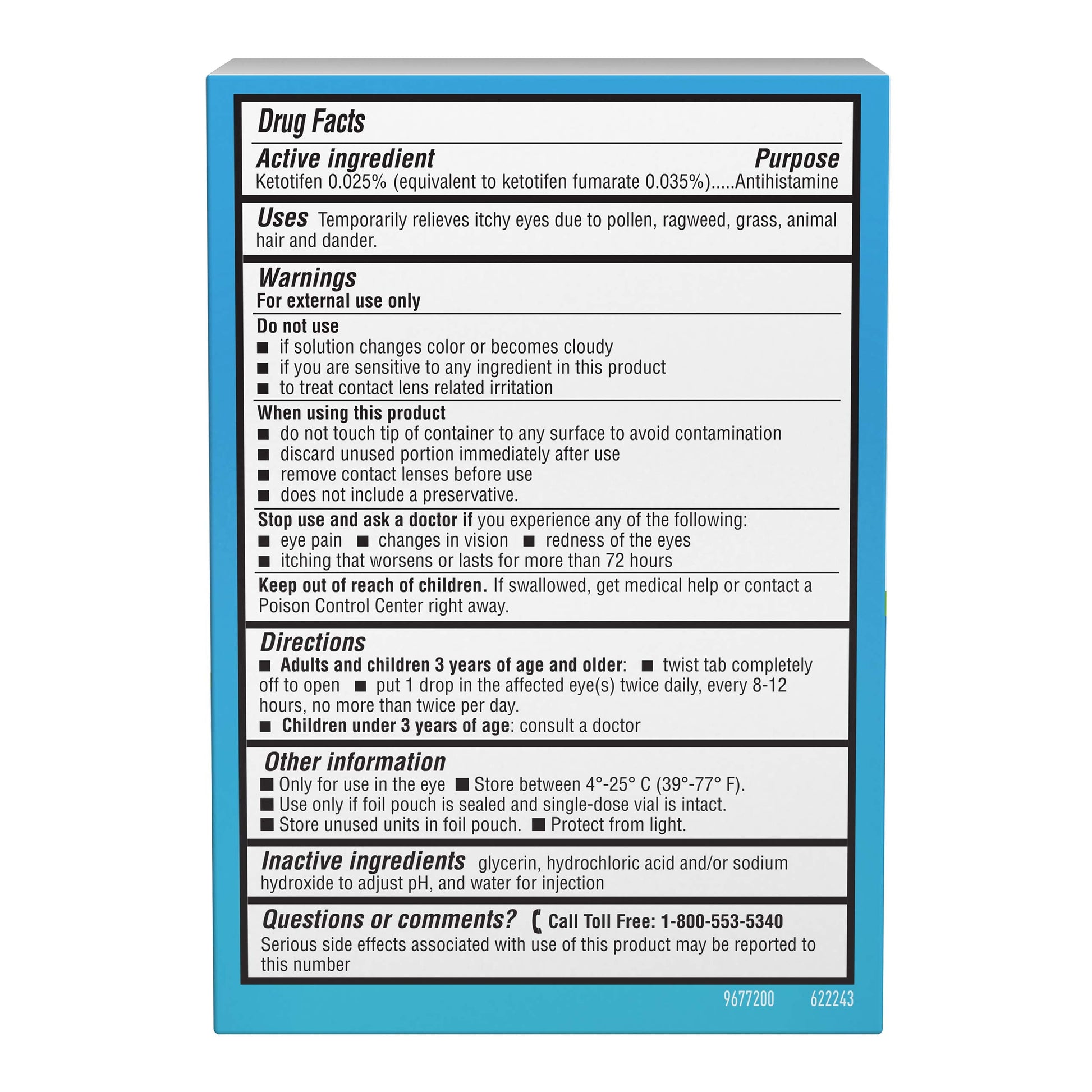 Alaway Preservative Free Eye Drops single use sterile vials laid out to demonstrate individual hygienic packaging