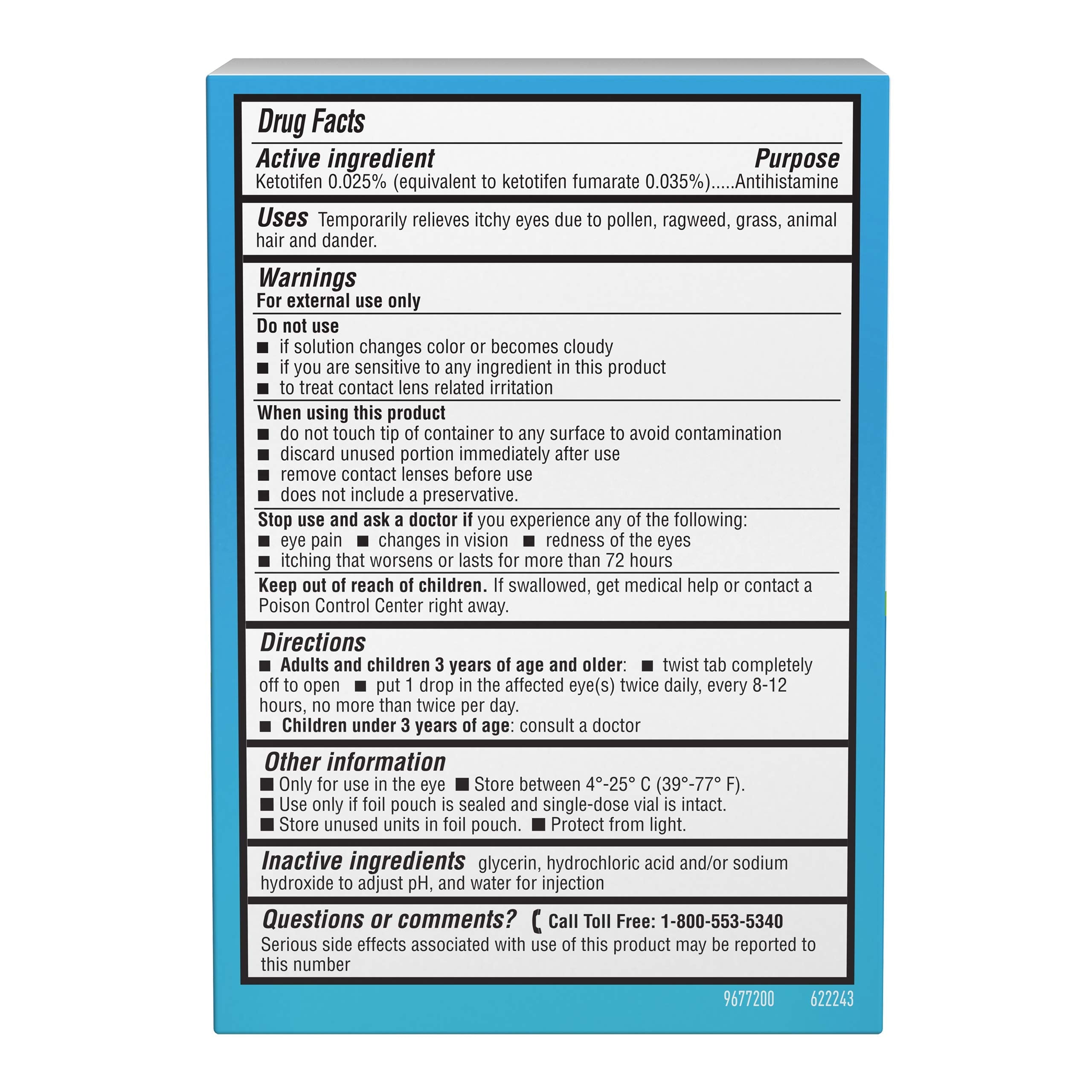 Alaway Preservative Free Eye Drops single use sterile vials laid out to demonstrate individual hygienic packaging