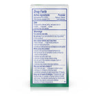Back label of Visine-A eye allergy drops showing dosage instructions and drug facts.