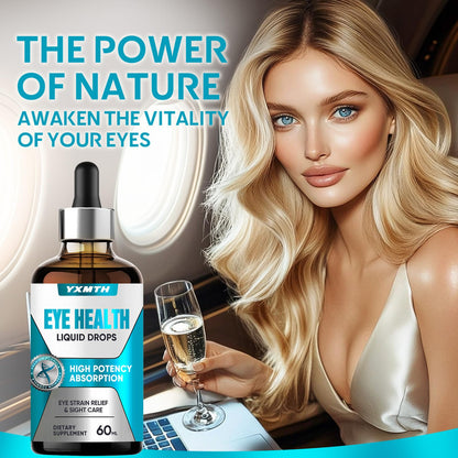 Side view of Fuenvegtal herbal eye health drops detailing the product benefits and organic ingredients.