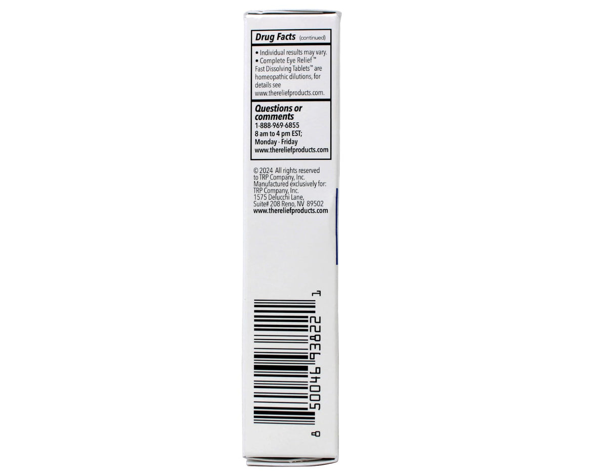 TRP The Relief Products Natural Eyes 48 count bottles showing the dual pack configuration for comprehensive eye discomfort relief.