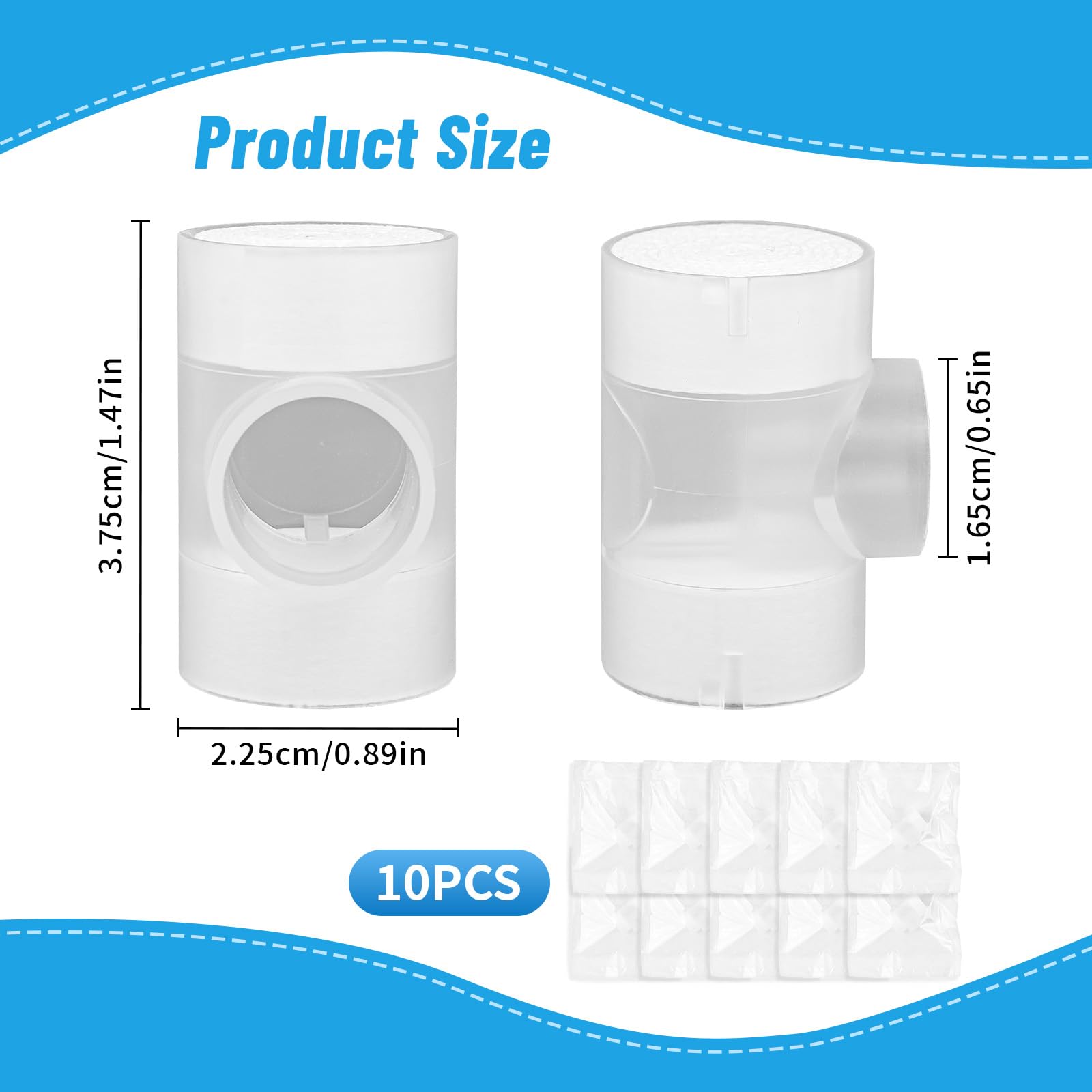 Threlaco tracheotomy humidifier filters showing clear housing design for easy visualization