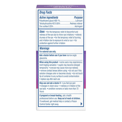 Visine imported eye drops for redness and dryness relief four bottle pack packaging