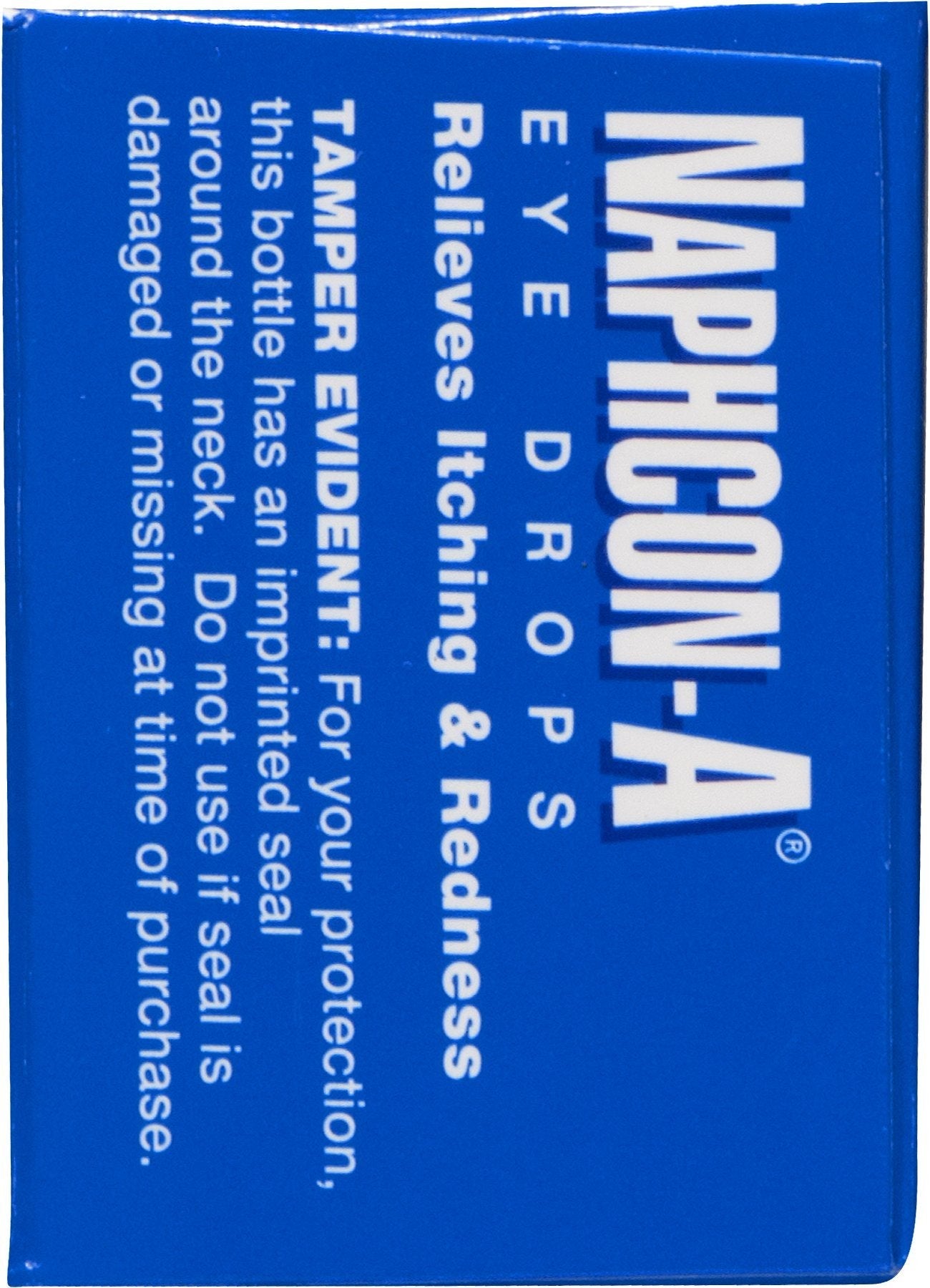 Alcon Naphcon A antihistamine and redness reliever 15 ml bottle showing the sterile dropper tip.