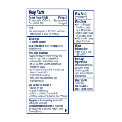 Visine AC multi symptom eye drops imported from USA