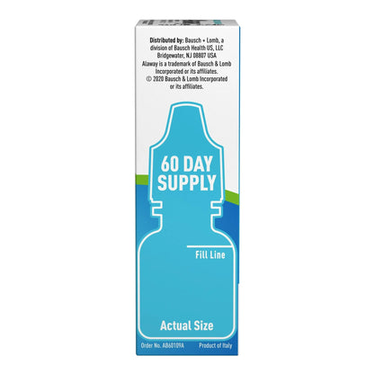 Alaway ketotifen fumarate ophthalmic solution box close up details