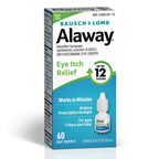 Alaway eye itch relief drops active ingredients list on side panel