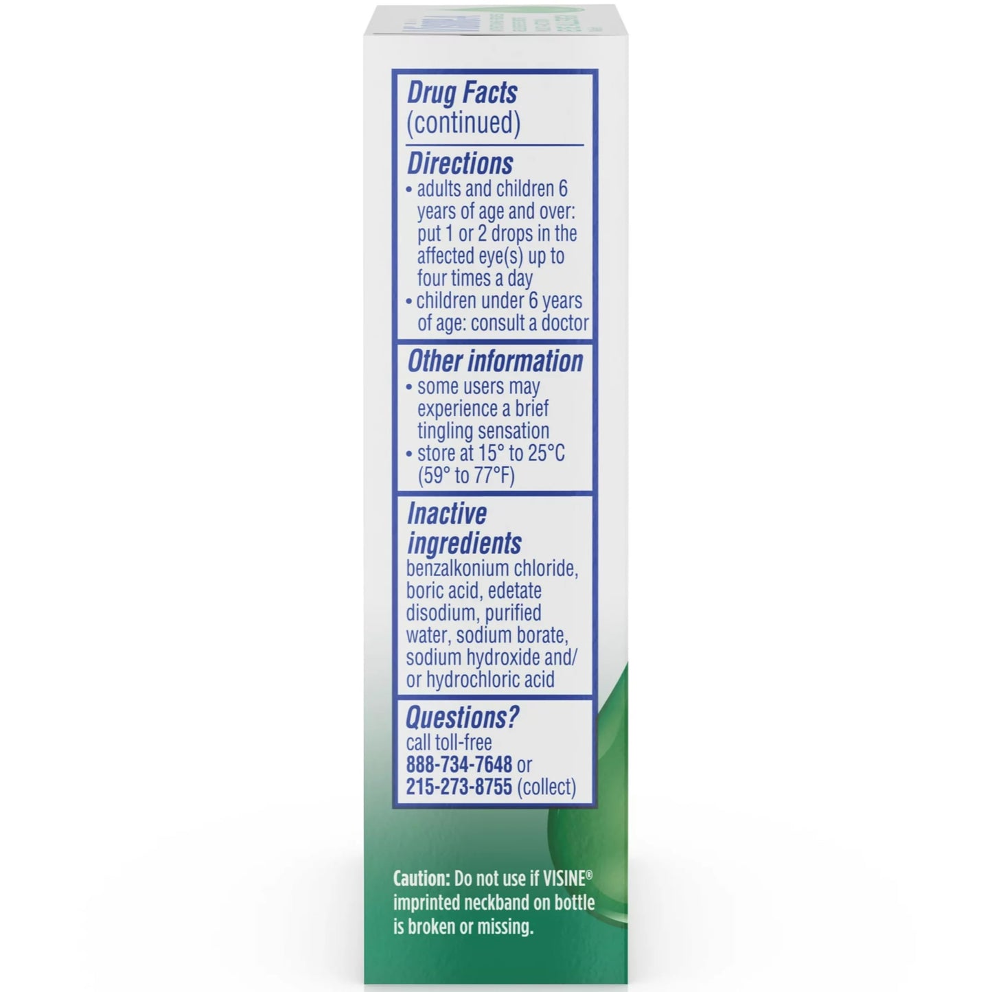 Unboxing view of the imported Visine-A eye allergy relief multi pack.