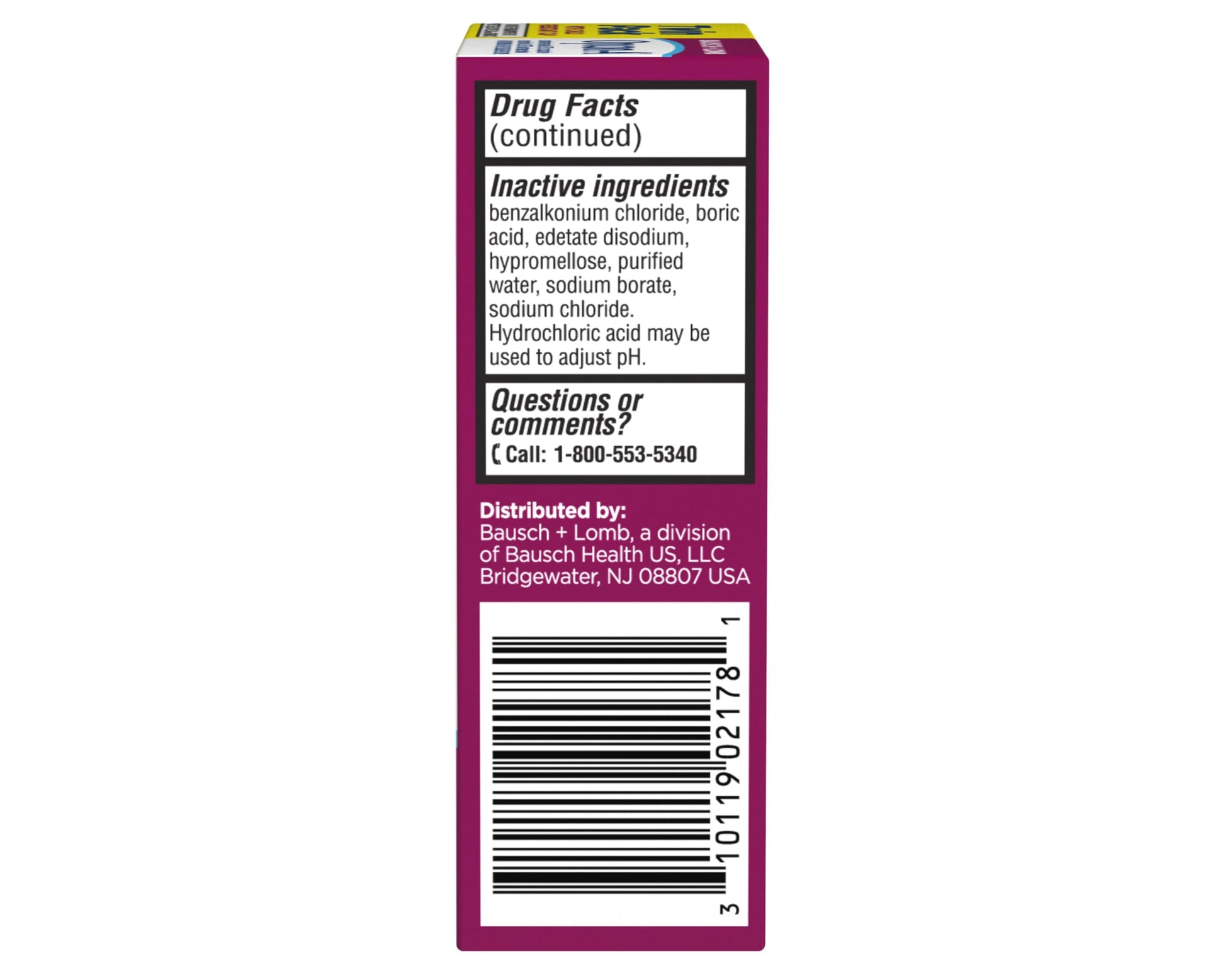 Close-up of the easy-to-use dropper tip on the Bausch + Lomb allergy relief bottle