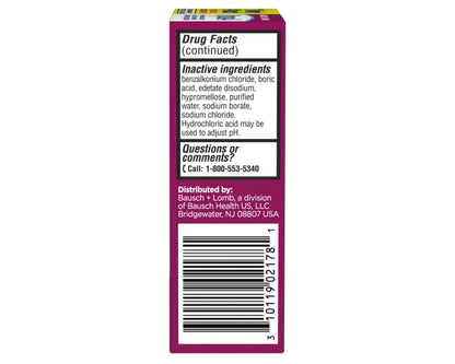 Close-up of the easy-to-use dropper tip on the Bausch + Lomb allergy relief bottle