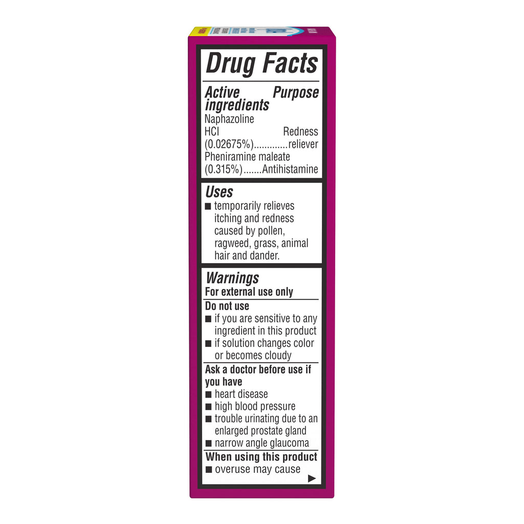 Bausch + Lomb ophthalmic solution bottle with dual action allergy formula