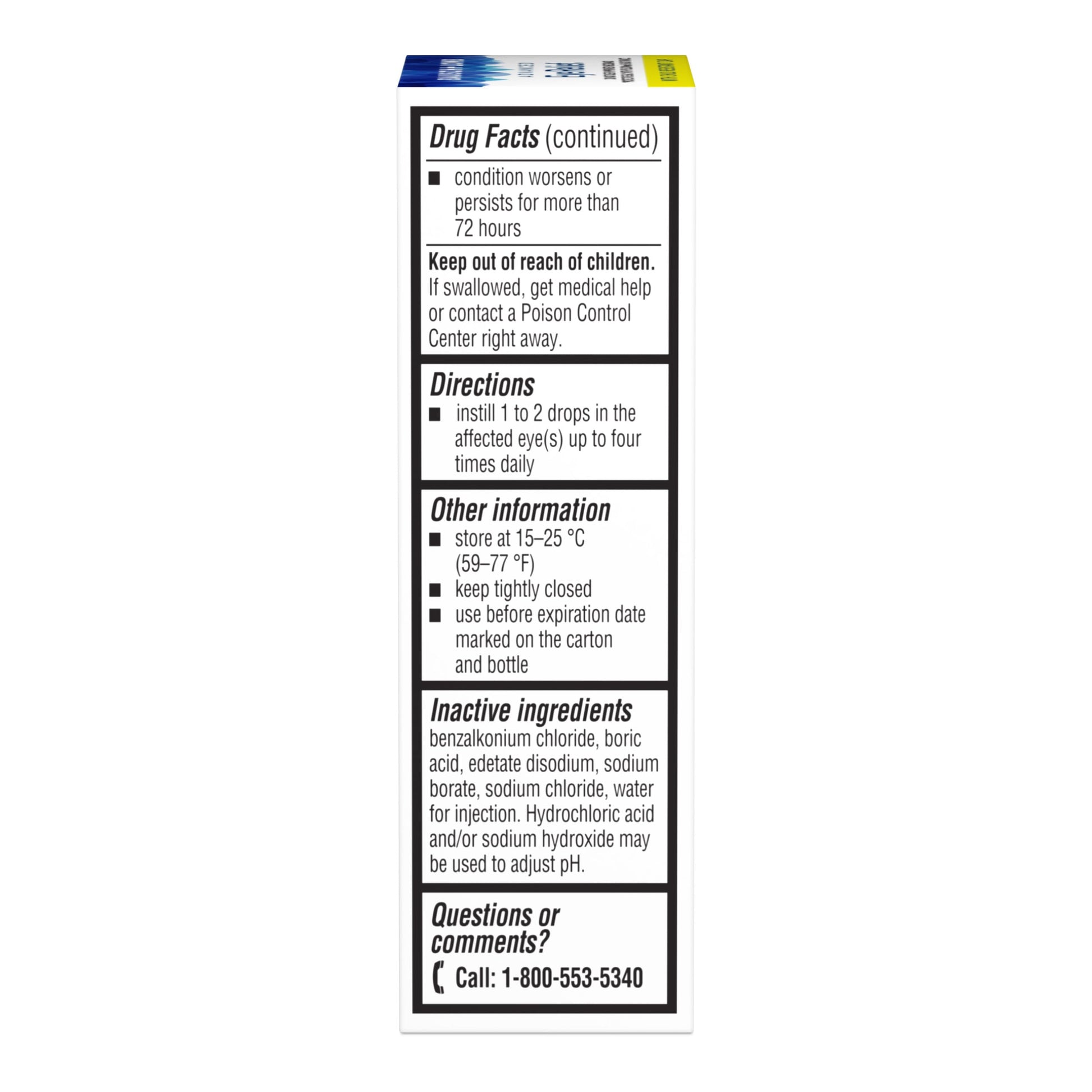 Five pack bundle of Bausch & Lomb maximum strength eye drops for redness and dry eye relief