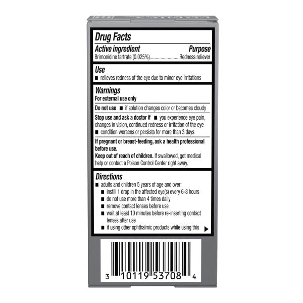 Advanced eye relief allergy drops bottle showing zero point twelve fluid ounce content