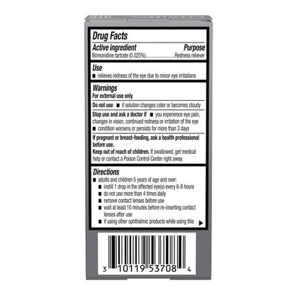 Advanced eye relief allergy drops bottle showing zero point twelve fluid ounce content