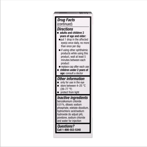 Full view of the original Bausch + Lomb dual relief system kit contents