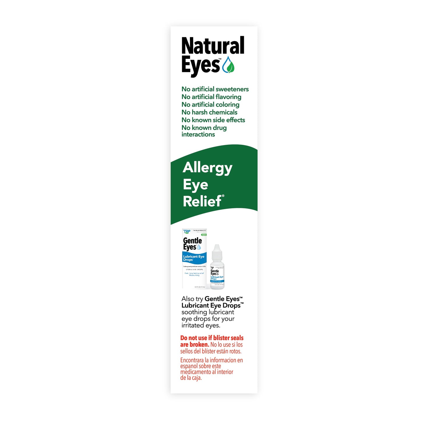 TRP Natural Eyes sublingual tablets safe for adults and children five years and older