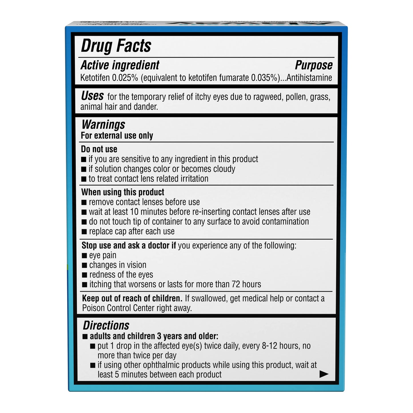 Alaway prescription strength antihistamine eye drops for seasonal allergy relief