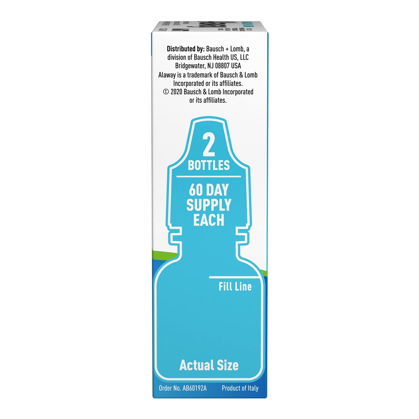 Alaway eye itch relief drops side panel showing active ingredient information