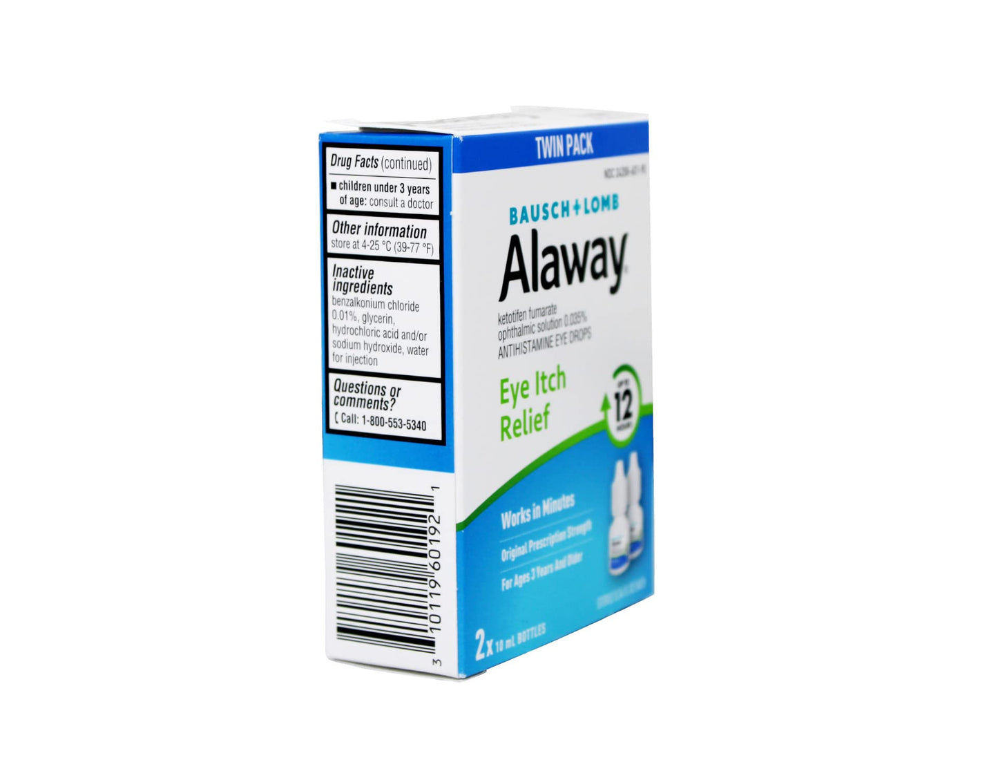 Authentic Alaway antihistamine drops for twelve hour pet dander allergy protection