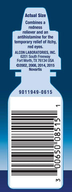 Alcon Naphcon A Eye Drops expiration date and manufacturing details on base