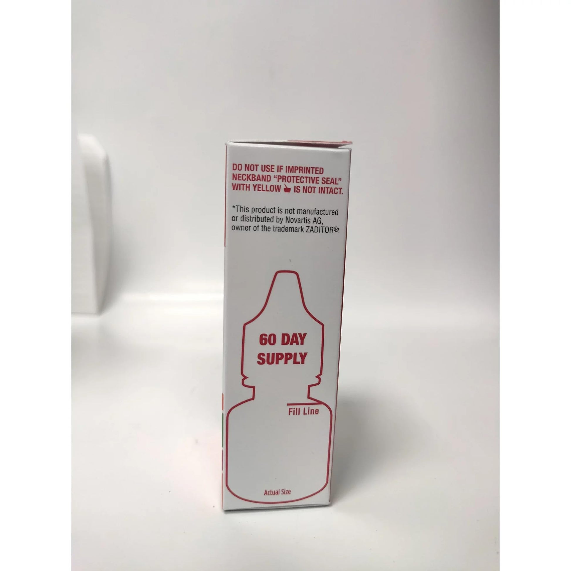 Leader sterile eye drops for eye allergy relief showing directions and dosage instructions