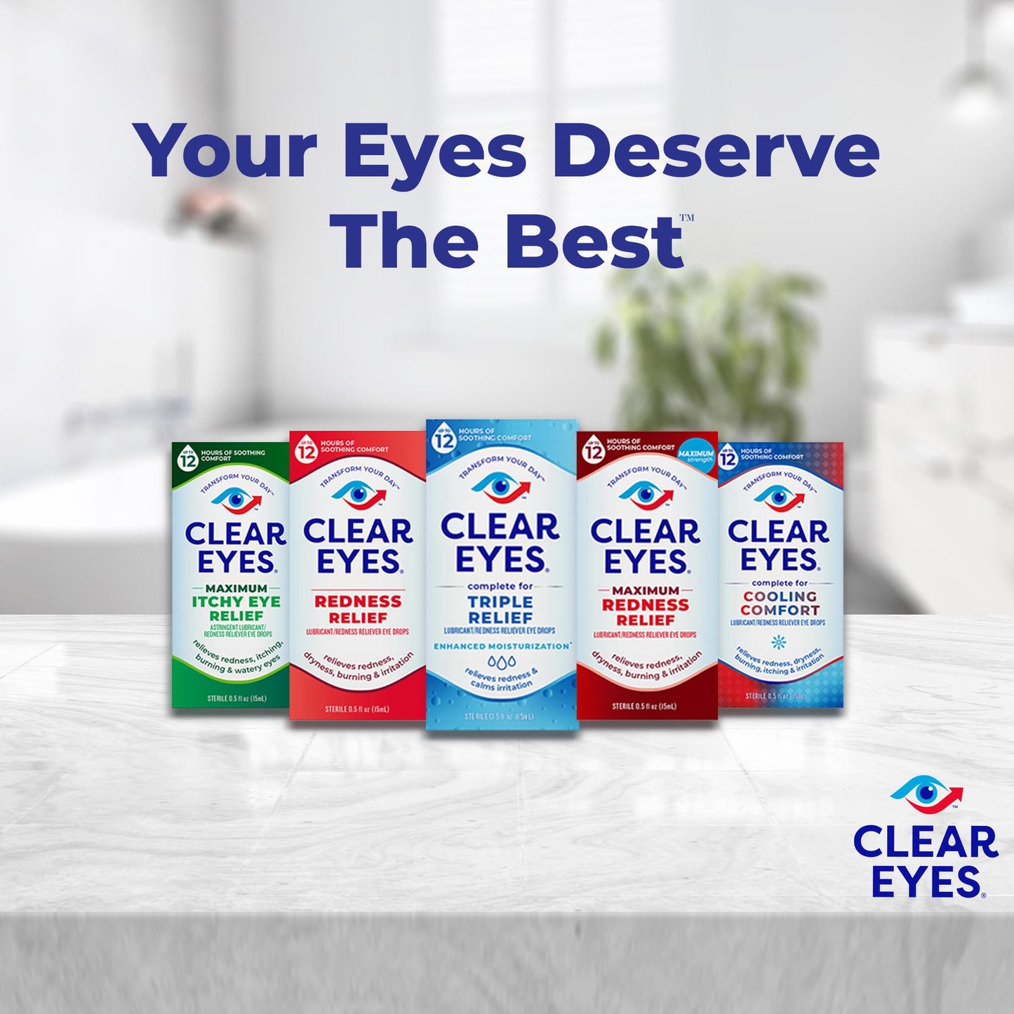 Clear Eyes 12 hour comfort eye drops back label ingredients
