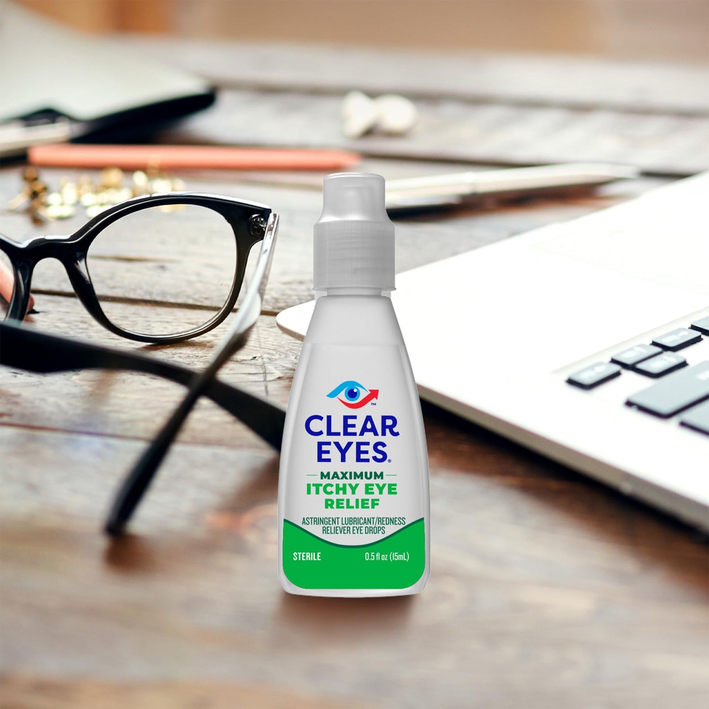 Clear Eyes seasonal relief eye drops for indoor and outdoor allergens