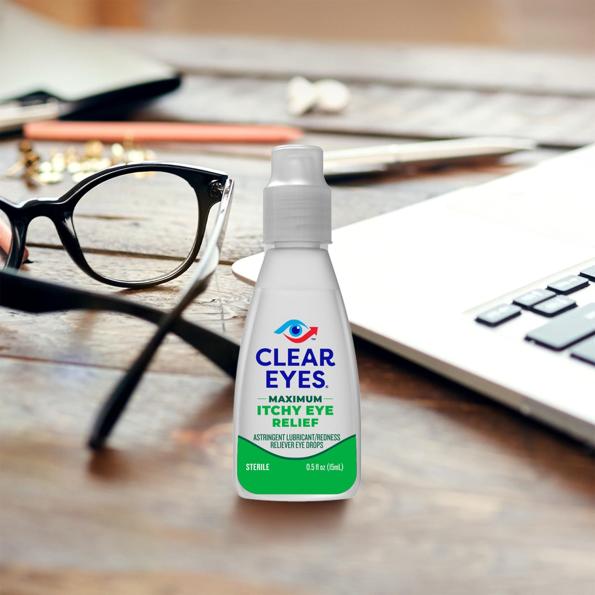 Clear Eyes seasonal relief eye drops for indoor and outdoor allergens