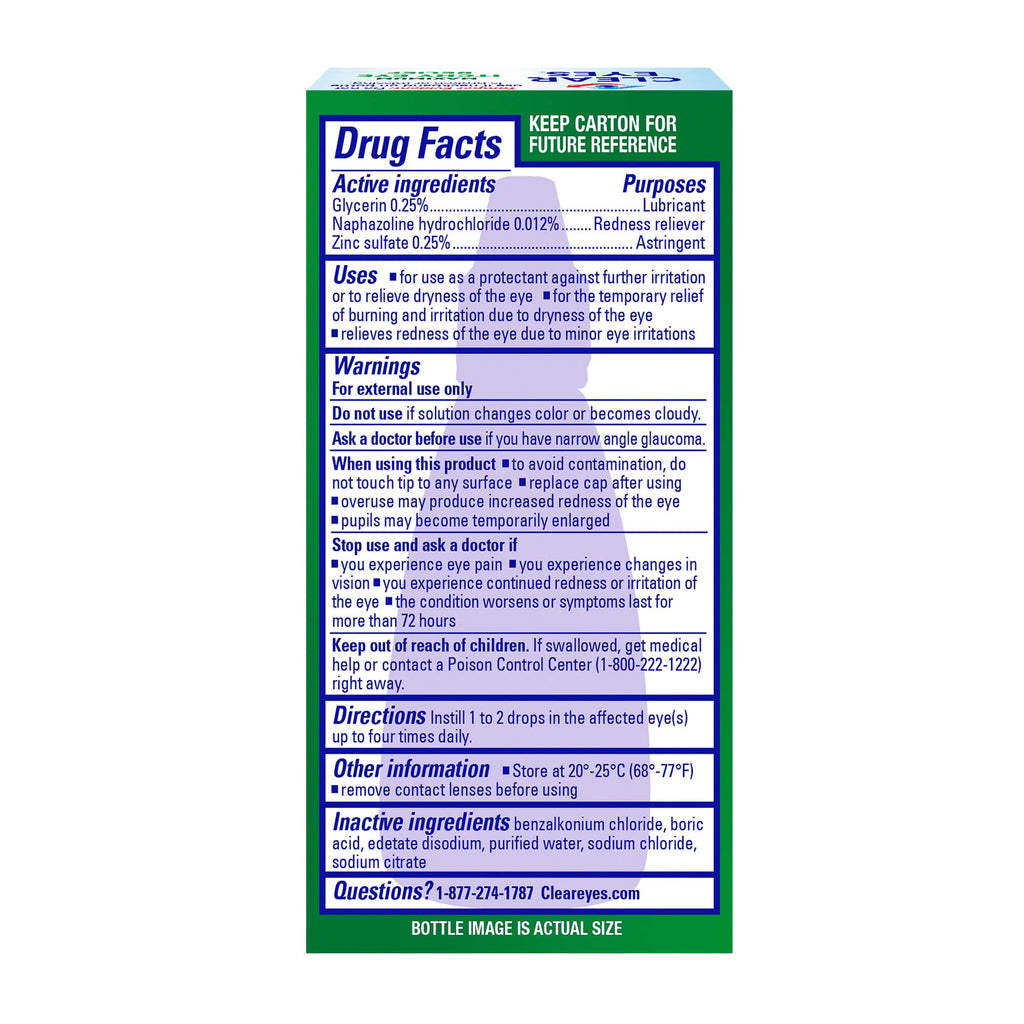 Clear Eyes protective lubricant drops for burning and watery eyes