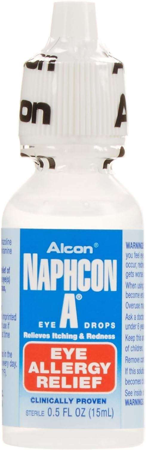Naphcon-A 15 ml ophthalmic solution packaging showing active ingredient details