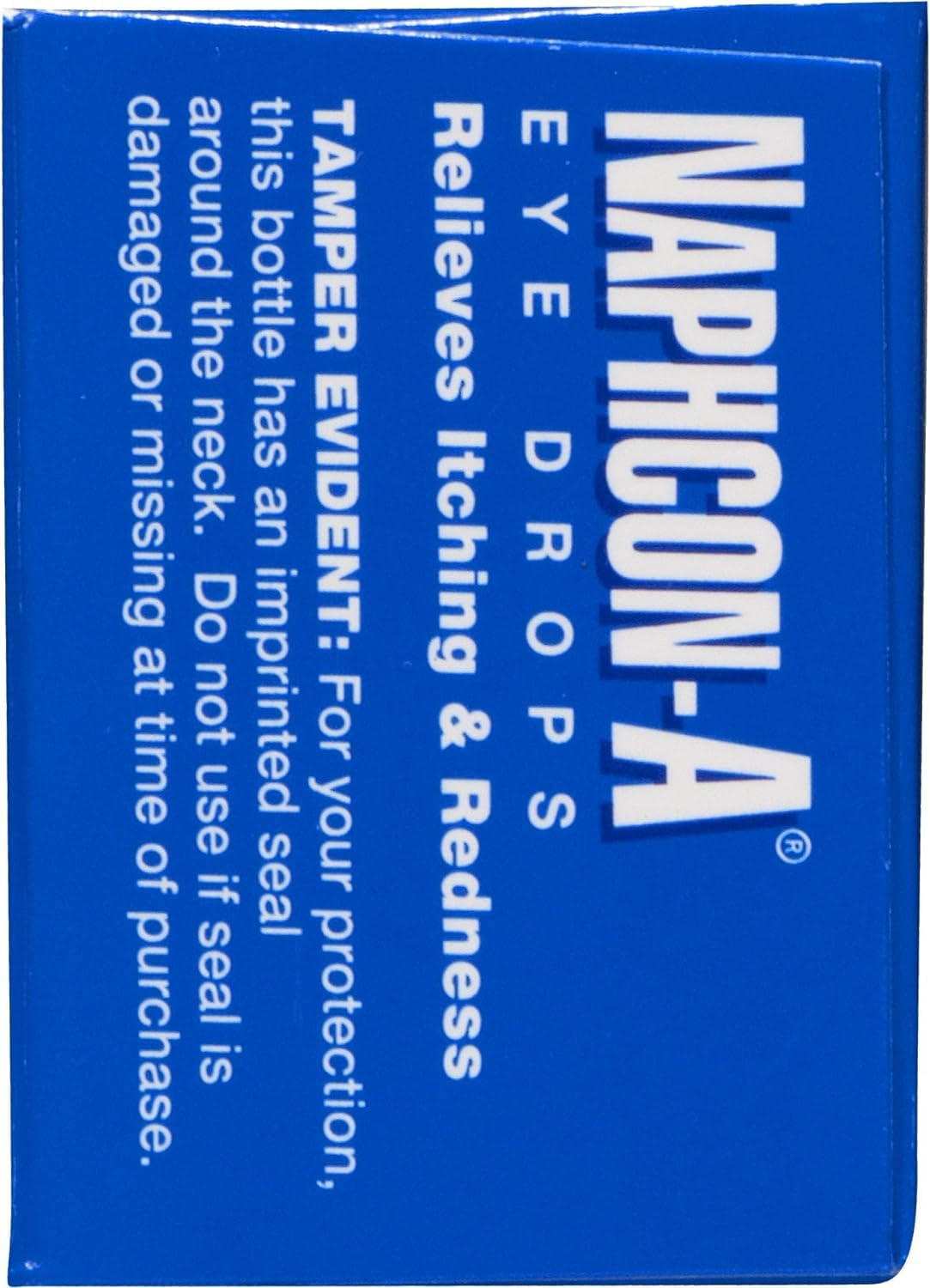 Authentic USA imported Naphcon-A sterile eye drop bottle on white background